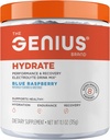 The Genius Brand Genius Hydrate - Electrolyte Supplement for Daily Hydration - Coconut Water - Sugar-Free - 8 Essential Minerals & Nutrients - Non-GMO - Blue Raspberry - 50 Servings