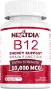 Vitamin B12, Methylcobalamin 10000 mcg, Active B12 Vitamins, Vegan Methyl B12 For Energy Metabolism & Brain Health, Boost Immune System, Natural Strawberry Flavor, Zero Sugar, 90 Fast Dissolve Tablets