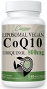 Liposomal CoQ10 800mg Ubiquinol Softgel, Max Absorption Ubiquinol Coenzyme Q10, Ubiquinol CoQ10 Supplement for Antioxidant, Heart Function & Energy Production, Pure CoQ10 800mg, 60 Vegan Softgels