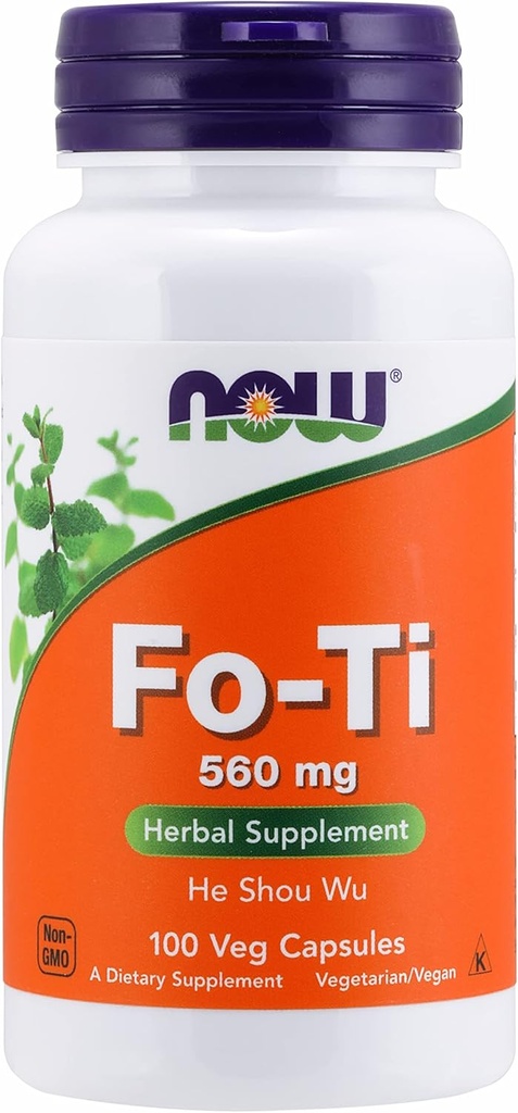 NOW Fo-Ti, Ho Shou Wu, 560mg, 100 Veg Capsules (Pack of 3)