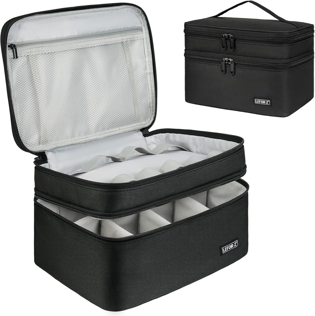 Medicine Storage Bag,Double Layers Pill Bottle Organizer Bag Empty with Lockable Zipper&Adjustable Divider,Medication Travel Carrying Bag for Pills,Vitamins,Medical Supplies