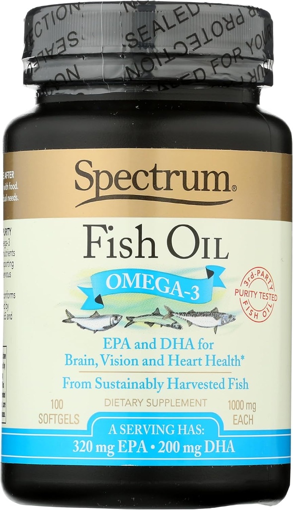Spectrum Essentials Fish Oil, 1000 mg, 100 Softgels