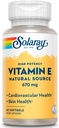 SOLARAY Vitamin E 1000 IU Softgel Capsules, 670 mg - d Alpha Tocopherol Vitamin E Supplements - Skin Health, Heart Function and Antioxidant Support - 60-Day Guarantee - 60 Servings, 60 Softgels