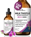 Milk Thistle Supplement, Silymarin Milk Thistle Extract for Liver Support, Cleanse, Detox, Antioxidant Support, Daily Liver Supplement, Vegan & Non-GMO, 4 FL OZ