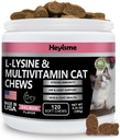Lysine Supplement for Cats, Cat Treats for Sneezing and Runny Nose, Cold, Cat Immune Support, Eye Function, and Respiratory Health, L-Lysine cat Vitamins for Cats (120 Pills, Salmon)