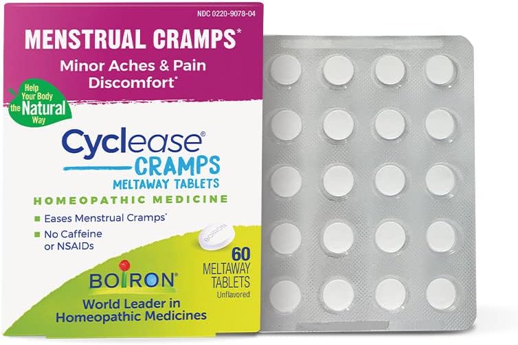 Boiron Cyclease Cramps Tablets for Relief from Menstrual Cramps, Aches, Pain, and Discomfort - 60 Count