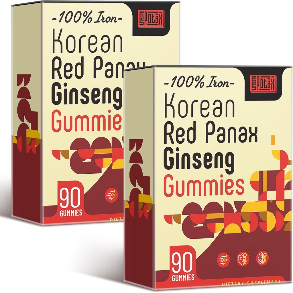 Korean Red Panax Ginseng Supplement Gummies - 180 Count