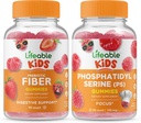 Lifeable Prebiotic Fiber Kids + Phosphatidylserine (PS) Kids, Gummies Bundle - Great Tasting, Vitamin Supplement, Gluten Free, GMO Free, Chewable Gummy