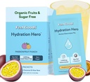 Feel Goods Hydration Hero, 1,000mg Electrolytes Powder, Sugar Free, Magnesium, Organic Aloe Vera, L Theanine, Vitamin C & B12, Keto, Vegan, Electrolyte Packets, Passion Fruit Punch, 15 Count
