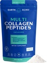 Earth Echo Multi Collagen Peptides, Hydrolyzed Collagen with Vitamin C and Hyaluronic Acid, Supports Radiant Skin, Healthy Joints, Gut Health and Immune Function, Dairy-Free, 26 Servings