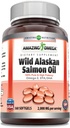 Amazing Omega Wild Alaskan Salmon Oil 2000mg Per Serving Softgels Supplement (360)
