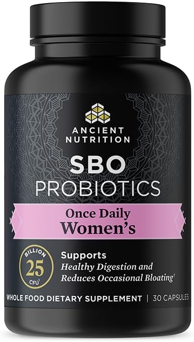 Ancient Nutrition Probiotics for Women, Once Daily Women's Probiotics 30ct, Digestive Support and Reduces Occasional Bloating, Made with Chaste Tree Berry and Amla Berry, 25 Billion CFUs*