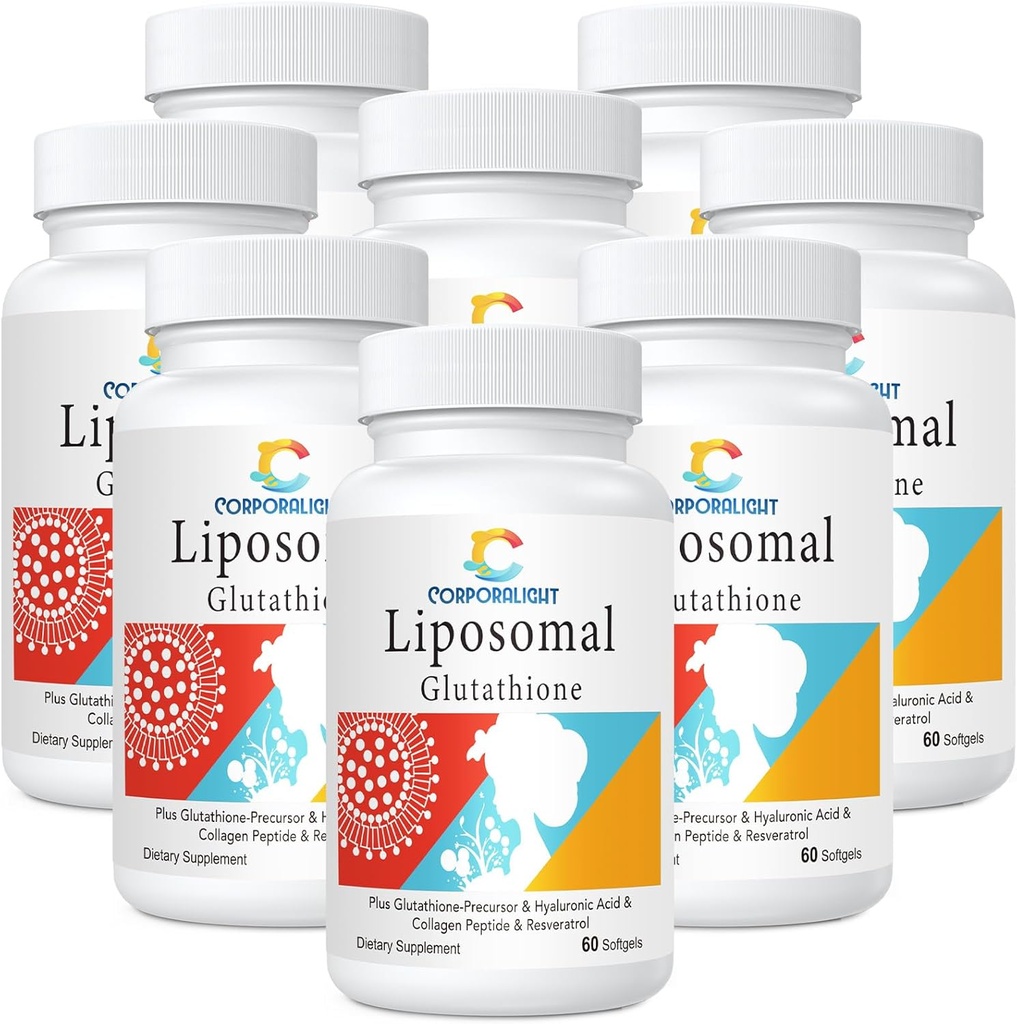 Liposomal Glutathione Softgels, Enhanced Absorption - Liposomal Delivery, Active Form L-Glutathione, Cellular, Immune Function & Liver Detox, Rich in Antioxidant Formula, Gluten Free, 480 Softgels