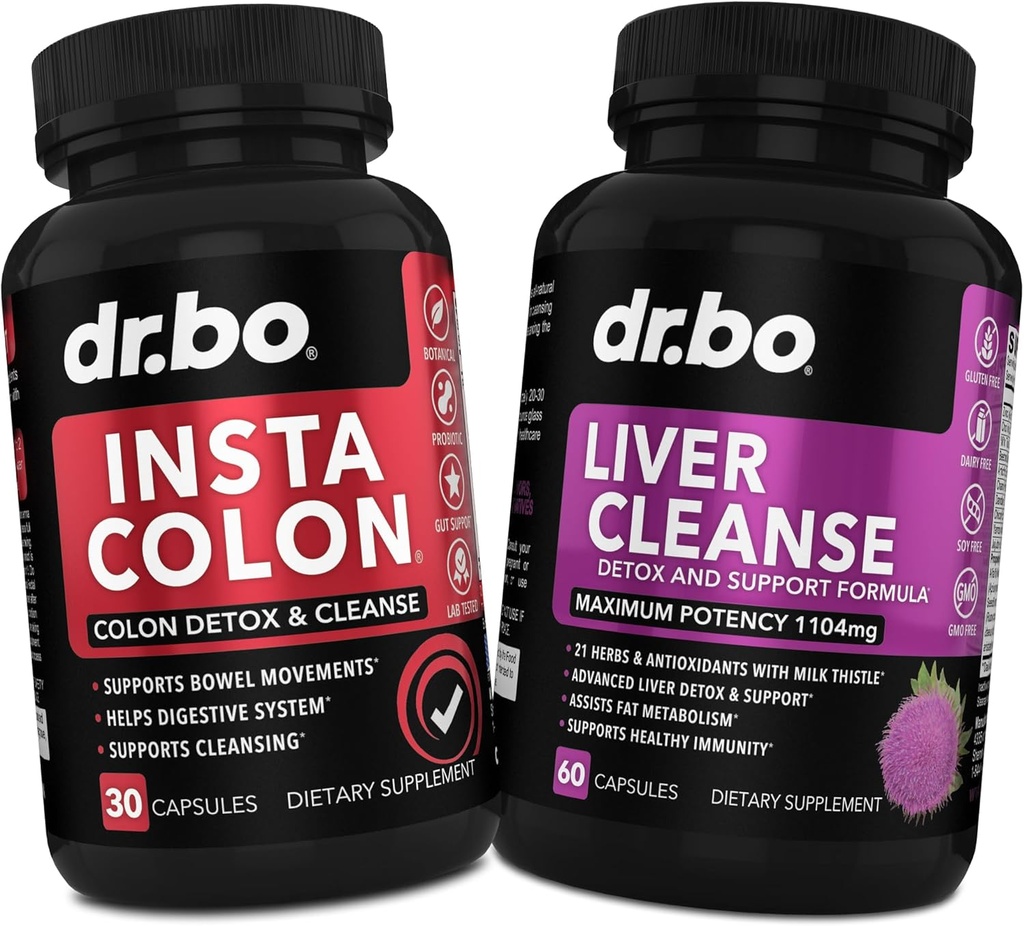Colon Cleanser Detox & Liver Cleanse - 15 Day Colon Cleanse Pills & Liver Detox Support Supplement Milk Thistle Dandelion - Bowel Movement Supplements for Intestinal Stomach Bloating Gut Body Flush