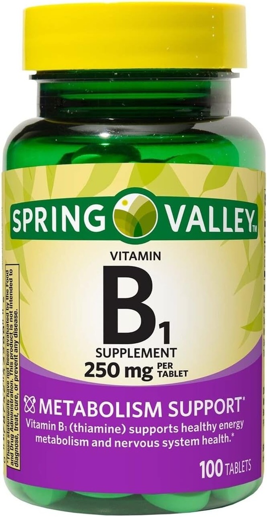 ikj Vitamin B1 Tablets Dietary Supplement, 250 Mg, 100 Count