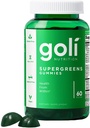 Goli SuperGreen Vitamin Gummy - 60 Count - Essential Vitamins and Minerals - Plant-Based, Vegan, Gluten-Free & Gelatin Free - Health from Within, Pack of 1