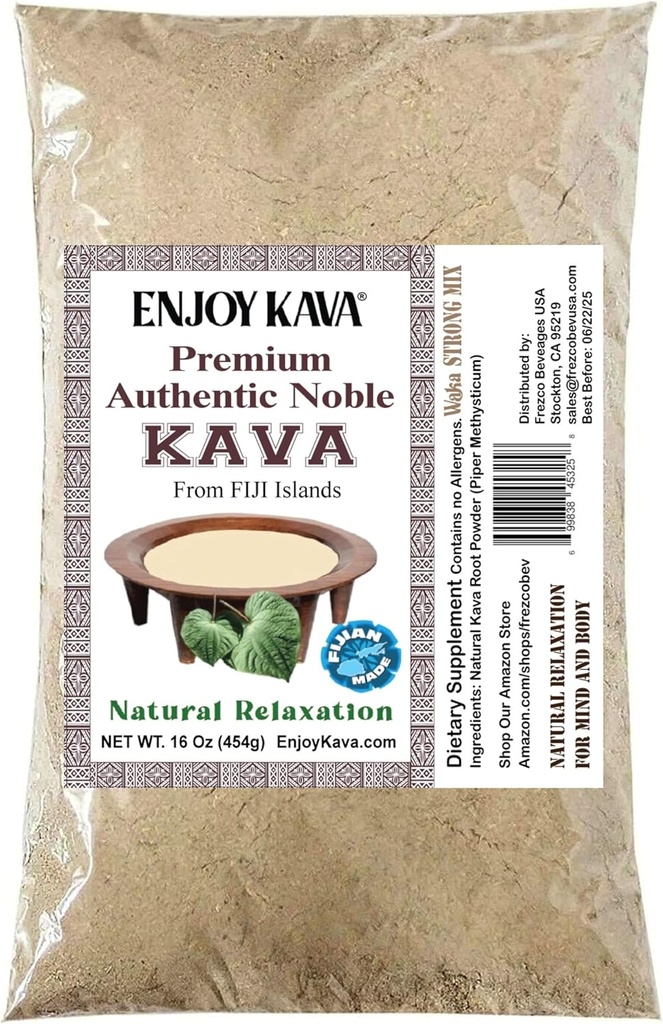 Premium Noble Kava Powder (1 LB Bag) Drink Powder Good for Relaxing from Fiji EnjoyKava.com