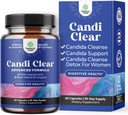 Natures Craft Candi-Clear Body Cleanse Detox for Women - Anti Overgrowth Gut Detox for Women with Caprylic Acid Black Walnut Wormwood and Oregano - Full Body Cleanse with Pre and Probiotics