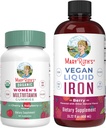MaryRuth's Multivitamin Gummies for Women (Cherry & Raspberry) & Iron Liquid Supplement (Berry) | Clean Label Project Verified® | USDA Organic, Vegan, Non-GMO | Beauty, Immunity & Overall Health