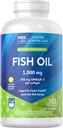 Rite Aid Fish Oil 1000mg, 365 Softgels - Natural Lemon Flavor, with EPA and DHA, Supports Heart, Brain and Vision Health
