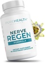 PUREHEALTH RESEARCH Nerve Regen Formula - Nerve Support Supplement for Feet & Hands - with Alpha Lipoic Acid ALA, Benfotiamine, Acetyl L-Carnitine, Riboflavin, Vitamin B6, B12, D & More - 60 Capsules