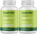 BESTVITE Huperzine A 200mcg (240 Vegetarian Capsules) (120 x 2) - No Stearates - No Flow Agents - Vegan - Non GMO - Gluten Free