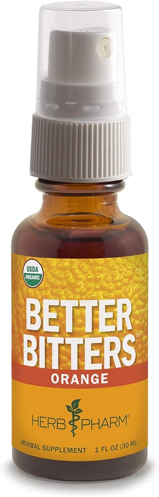 Herb Pharm Better Bitters Certified Organic Digestive Bitters, Orange, 1 Ounce