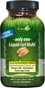 Irwin Naturals Only One Liquid-Gel Multi - 60 Liquid Softgels - No Iron Daily Essential Vitamins, Minerals, Antioxidants, Omega-3 & Green Super Foods