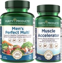 Purity Products Muscle Accelerator + Men's Perfect Multi Bundle - Clinically Tested Muscle Accelerator Blend - Advanced Mens Multivitamin - Promotes Strength + Supports Healthy Testosterone Levels