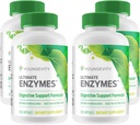 Youngevity Ultimate Enzymes® - Multi Enzymes for Digestion, Gas & Bloating Relief - Betaine HCl, Ox Bile, Pancreatine 10X, Papain 6M, Pepsin 1:3000 (120 Capsules - 4 Pack)