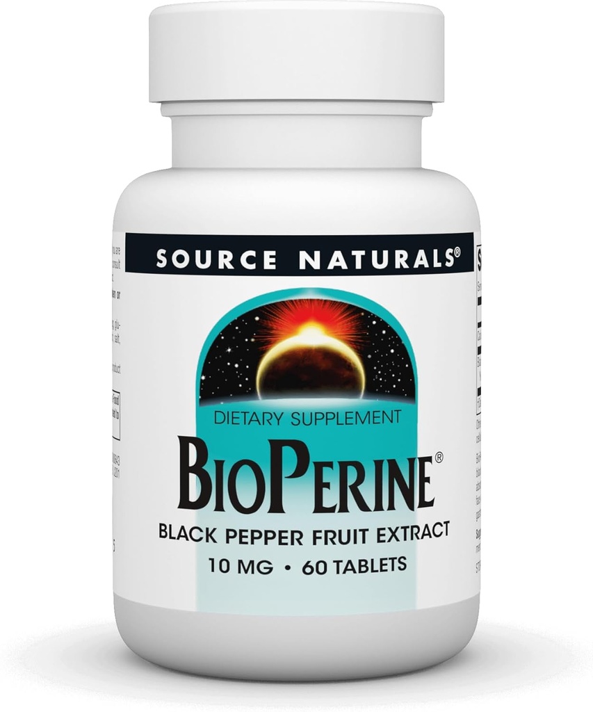 Source Naturals BioPerine, Black Pepper Fruit Extract - Promotes Nutrient Absorption* - 60 Tablets