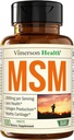 MSM 2000mg - Joint Support Supplement for Cartilage & Joint Health. Antioxidant Properties. Aids Inflammatory Response. Occasional Discomfort Relief - Back, Knees, Hands. Non-GMO. Vegan. 50 Day Supply