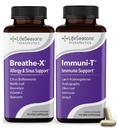 LifeSeasons Breathe-X with Immuni-T - Allergy & Sinus Relief Supplement - Supports Sinuses & Nasal Discomfort - Non-Drowsy & Fast-Acting - 180 Capsules
