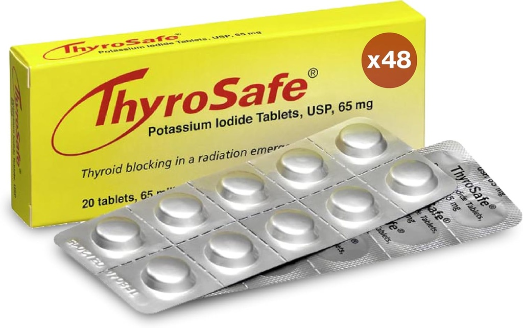 65mg Potassium Iodide Tablets (960 Pack) - Protects Your Thyroid from Nuclear Radiation Exposure