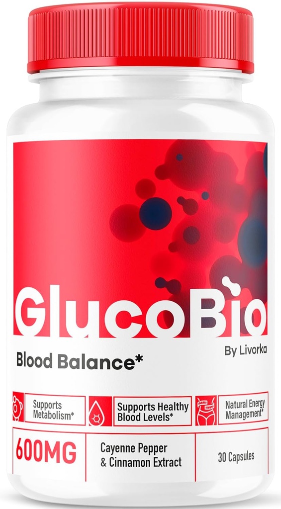 GlucoBio Capsules - Official Gluco Bio Support Pills, Advanced Formula for Overall Balance, GlucoBio Pills, GlucoBio Supplement, Glucovio Reviews, 30 Capsules for 1 Month