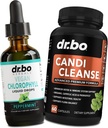 Chlorophyll Liquid Drops Body Detox & Candi Cleanse - Vegan Liquid Chlorophyll Drops Odor Cleanse Supplement Internal Deodorant - Extra Strength Probiotic Oral Herbal Oregano & Caprylic Acid Capsules