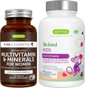 Multivitamin & Minerals for Women + Advanced Kids Multivitamin Gummy Vegan Bundle, with Methylated B-Vitamins, Vitamin A, C, D3 & E, Clean Label, 60 Tablets + 90 Berry Flavor Gummies, by Igennus