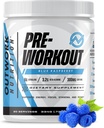 Outwork Nutrition Pre Workout Powder for Men & Women - Pre-Workout Supplements Without Creatine, Nootropic Preworkout with Citrulline Malate Beta Alanine Taurine Rhodiola Caffeine (Blue Raspberry)