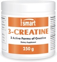 Supersmart - 3-Creatine - with Creatine Monohydrate - Physical Performance & Muscle Stimulator - Increase Faster Post-Exercise Recovery | Non-GMO & Gluten Free - 250 g