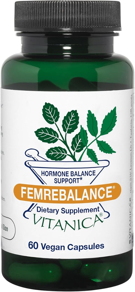 Vitanica FemRebalance, Hormone Balance Support for Women, Vegan, 60 Capsules