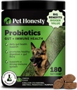 Pet Honesty Probiotics for Dogs - Digestive Enzymes Promotes Gut Health, Dog Probiotics for Bowel Support, Fiber for Regularity, Prebiotics for Immune Health & Gut Flora (Pumpkin, 180 ct)