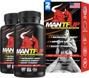 MANTFUP Vitality Enhancer for Men | Fast-Acting Testosterone Booster & Daily Supplement to Support Male Health & Libido | Potenciadores de Testosterona | Made in USA (2 Month Supply, 120 Caplets)
