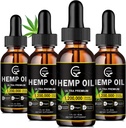 (4-Pack) High Potency Hemp Oil - Maximum Strength, Immune System Support, Focus Calm, Relaxation, Mood, Pure Extract, Organic, Vegan, Non-GMO