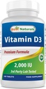 Best Naturals Vitamin D3 2000 IU (50 mcg) - 100 Tablets - 100 Days Supply - Helps Support Immune Health, Strong Bones and Teeth, & Muscle Function (100 Count (Pack of 1))
