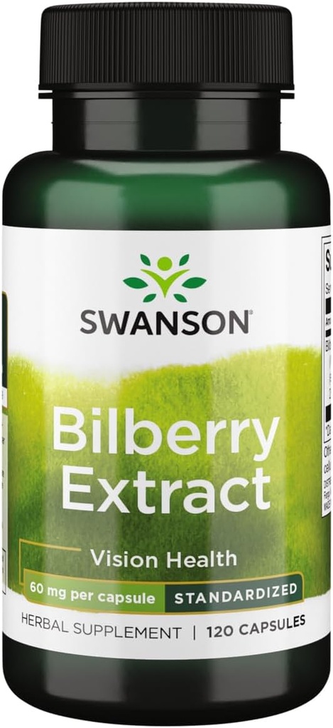 Swanson Bilberry Extract (Standardized) 60 Milligrams 120 Capsules