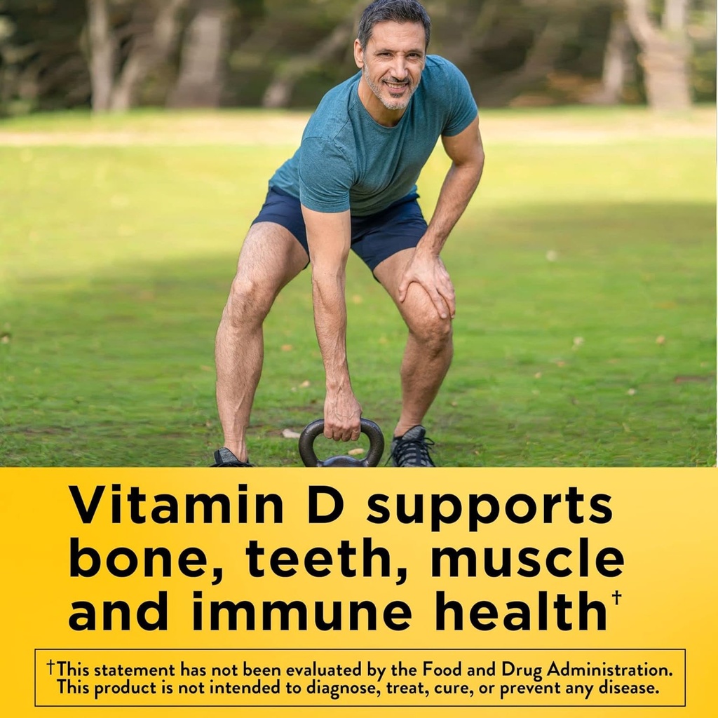 Nature Made Vitamin D3 K2, 5000 IU (125 mcg) Vitamin D, Dietary Supplement for Bone, Teeth, Muscle and Immune Health Support, 30 Softgels, 30 Day Supply (Pack of 2)