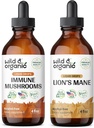 Wild & Organic Immune Mushroom Tincture 4 fl oz & Lion's Mane Tincture 4 fl oz