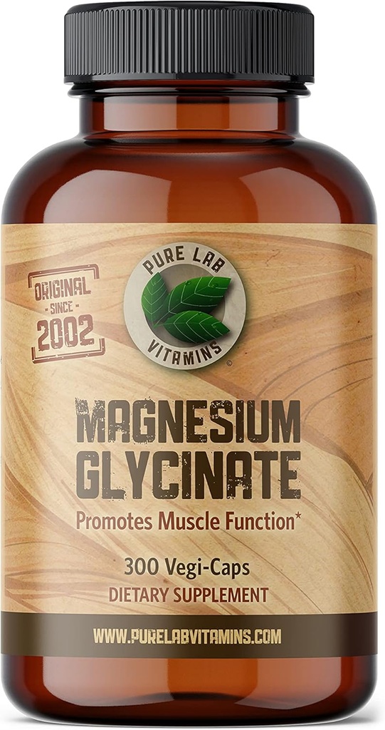 Magnesium Glycinate 165mg/caps (3 caps/Day for 500mg) - 300 caps - Magnesium Supplement from Canada - Magnesium Pills Supplement - Magnesio Glycinate Capsule Made in Canada