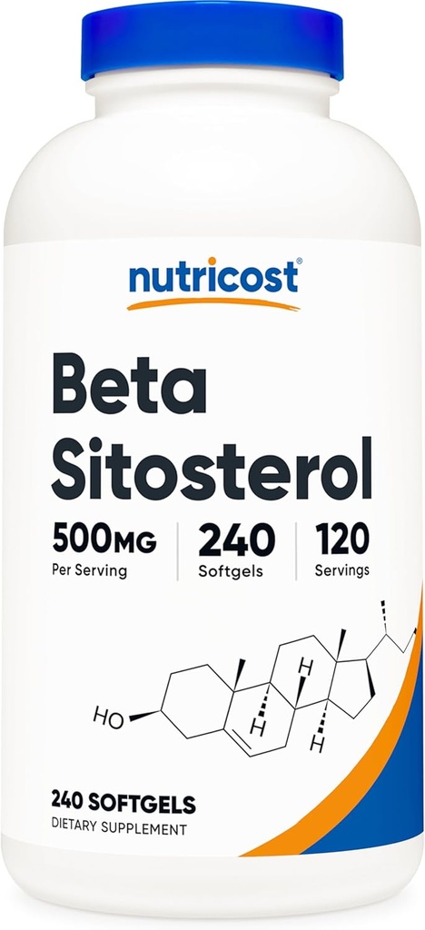 Nutricost Beta Sitosterol 240 Softgels, 500mg - GMO Free, Gluten Free Supplement, 120 Servings