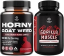 Bundle of Horny Goat Weed Extract Complex for Men and Women Enhanced Energy and Stamina and Extra Strength Testosterone Booster for Men for Muscle Enlargement Stamina and Strength